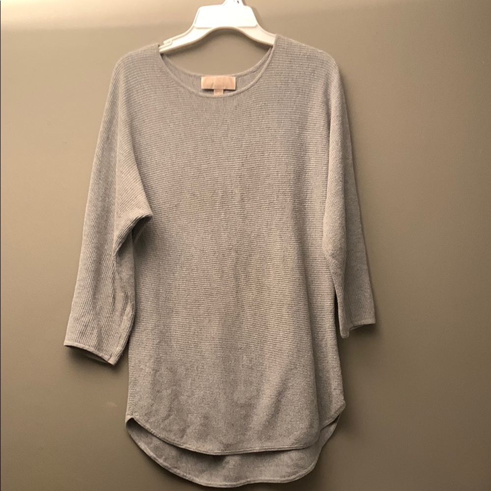 Michael Kors Gray Knit 3/4 Sleeve Top